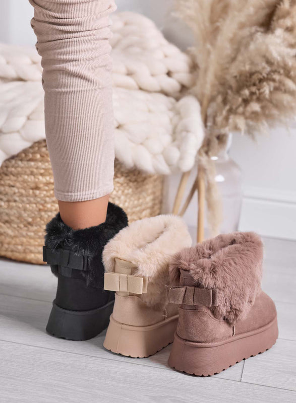LIAA - Botines negros para mujer acolchados con piel sintética suave