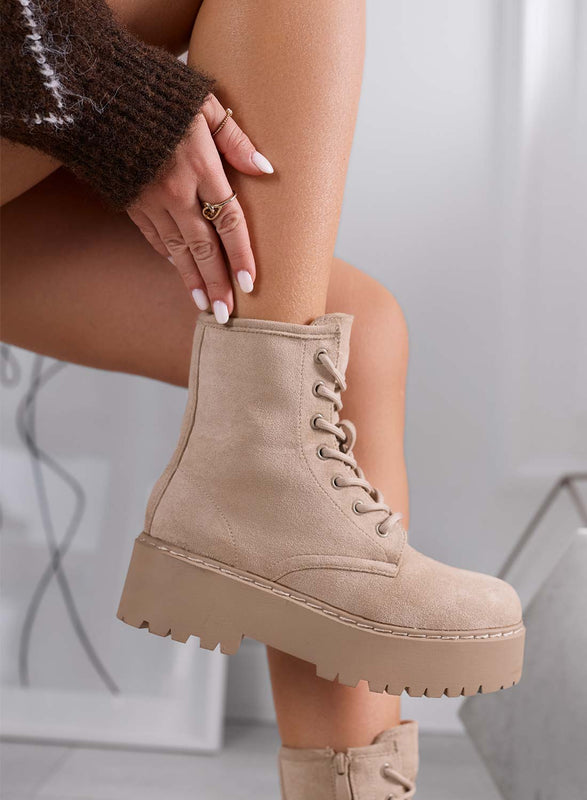 TESSA - Botines fango estilo anfibio de Alexoo en ante