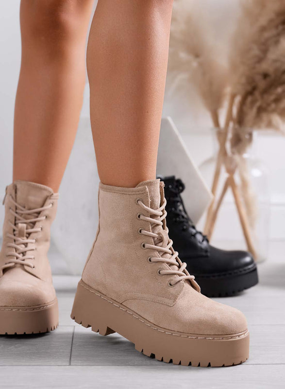 TESSA - Botines fango estilo anfibio de Alexoo en ante