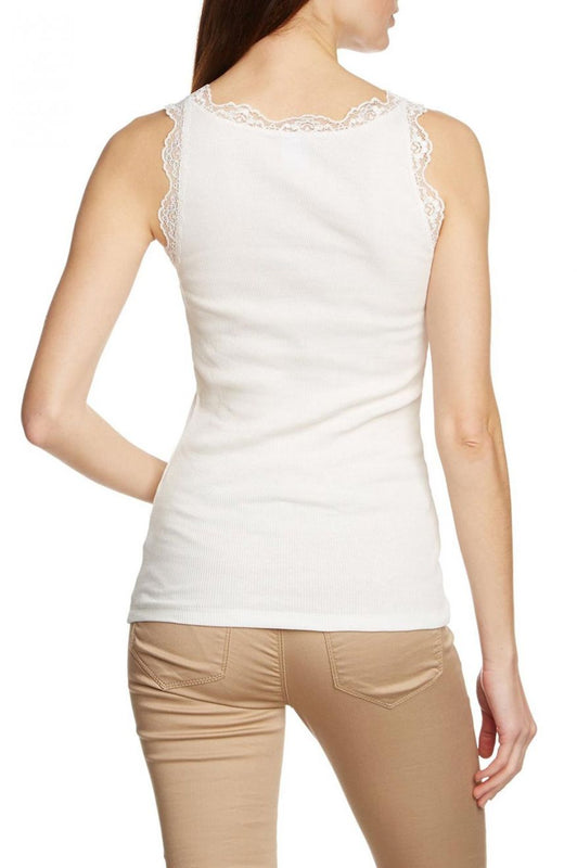 VMLENA - Camiseta blanca de tirantes con encaje