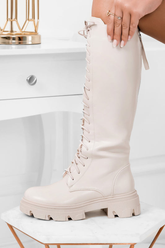 ROSANNA - Botas beige con cordones