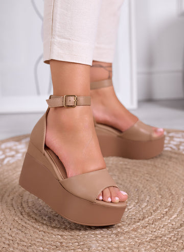 PENNY - Mud platform sandals with ankle strap