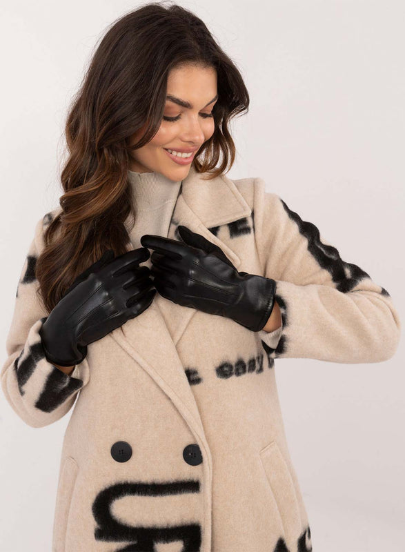 Guantes negros con interior de cálido terciopelo
