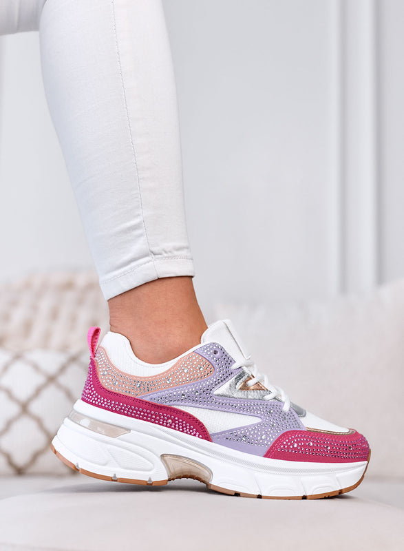 MARTINA - Zapatillas Multicolor con Strass y Suela Plataforma Chunky