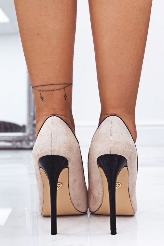 MICHELLE - Zapatos de salón beige con puntera de charol negro