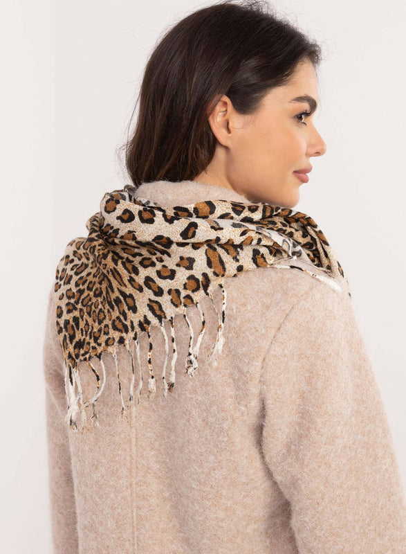 Bufanda tipo foulard con estampado de leopardo