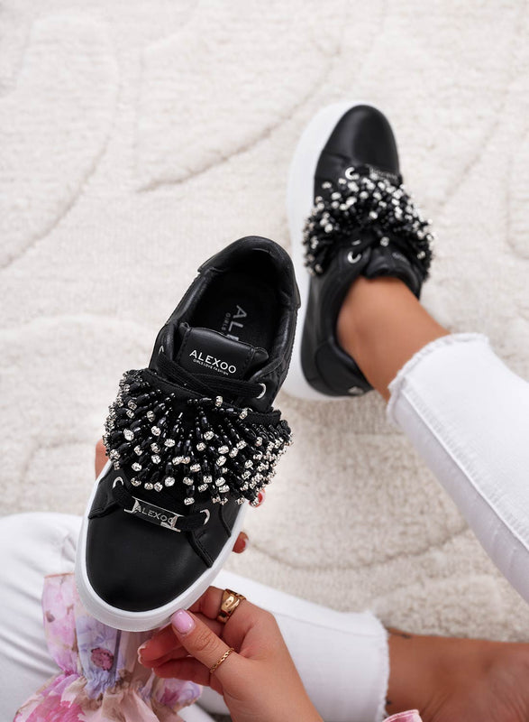 CARRY - Zapatillas alexoo negras con banda de strass