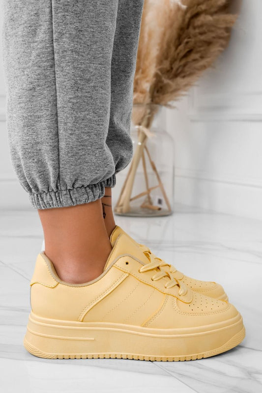 AMANDA - Zapatillas amarillas con suela gruesa