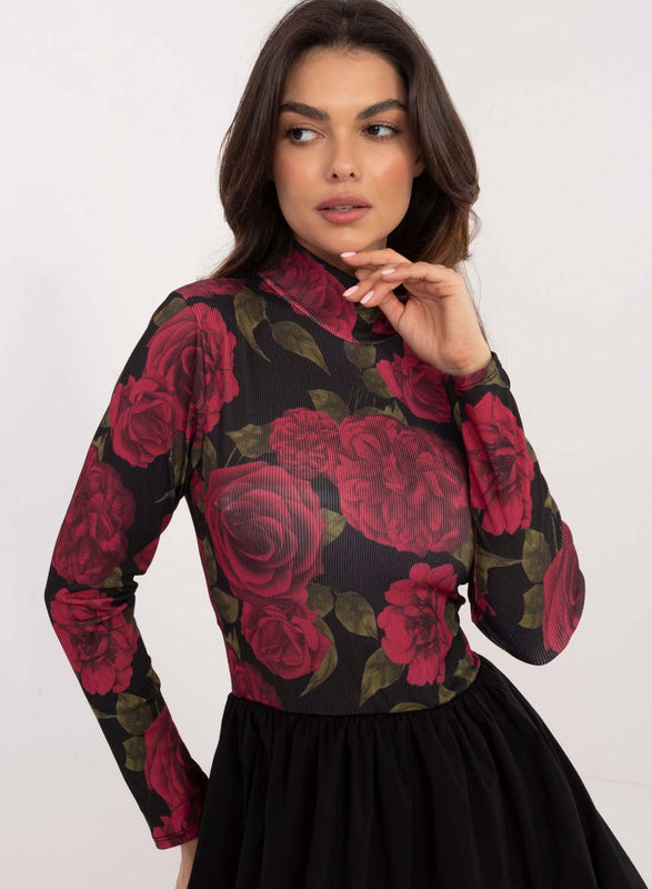 Vestido negro con estampado