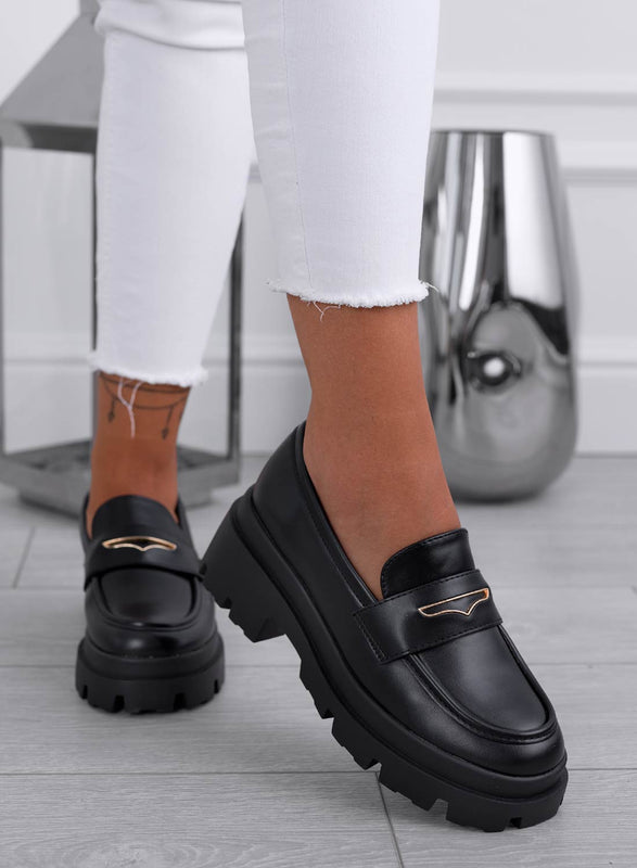 DARCY - Mocasines negros con plataforma