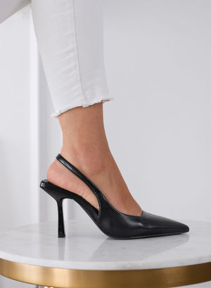 FRANCA - Décolleté Slingback Nere a Punta con Tacco