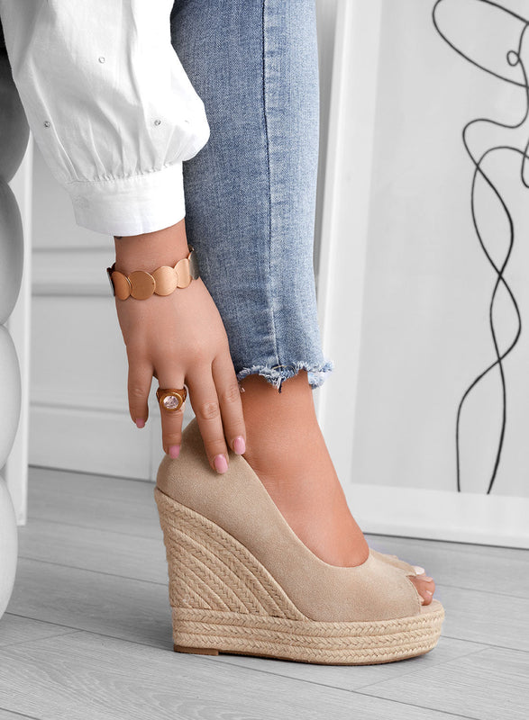 CLEO - Alpargatas cuña ante beige