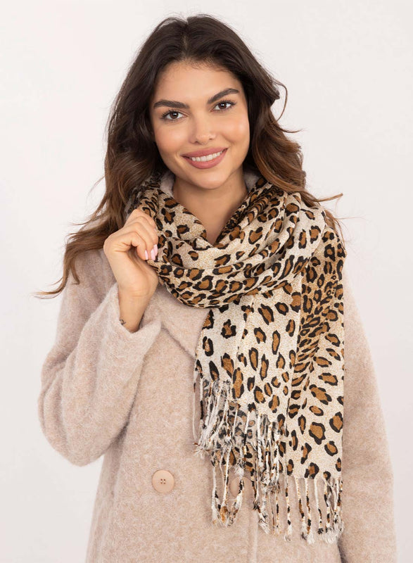 Bufanda tipo foulard con estampado de leopardo