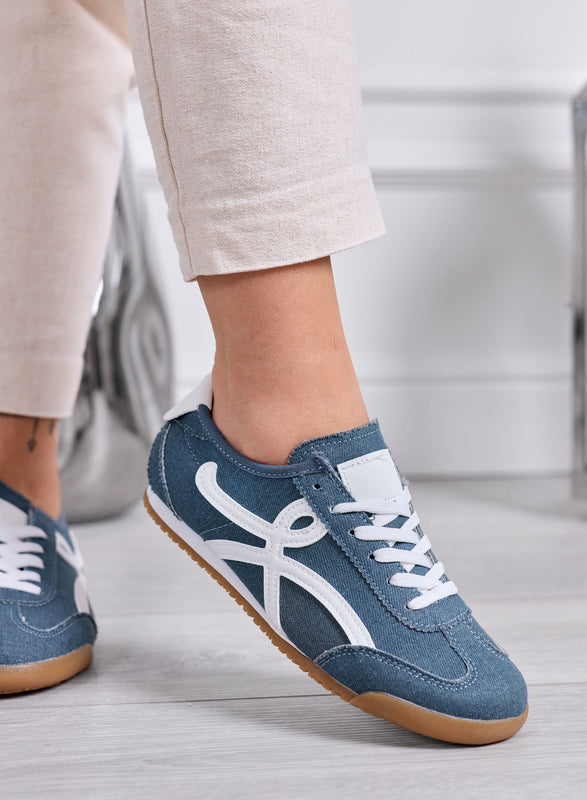 RAMONA - Zapatillas azul vaquero con detalles blancos
