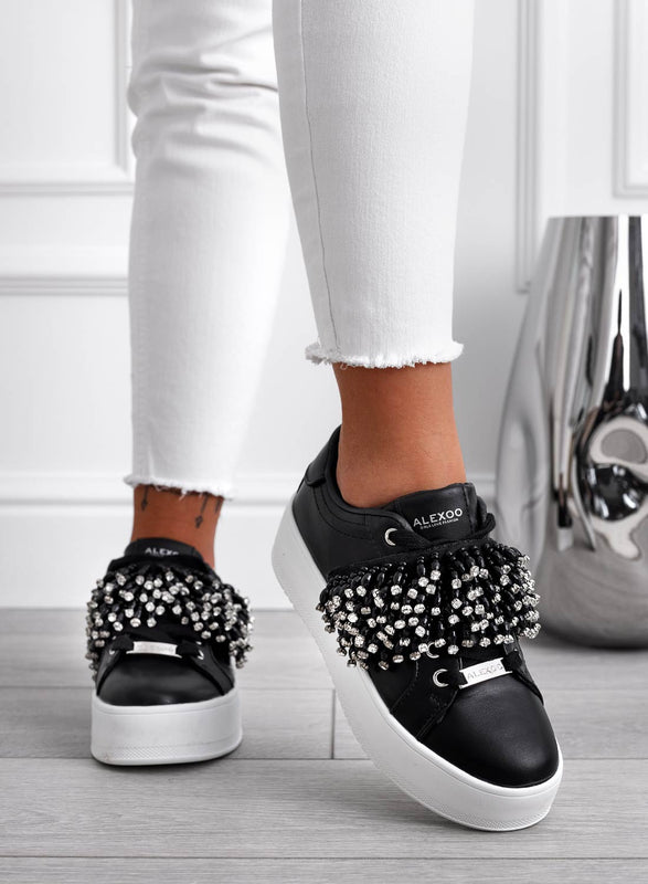 CARRY - Zapatillas alexoo negras con banda de strass