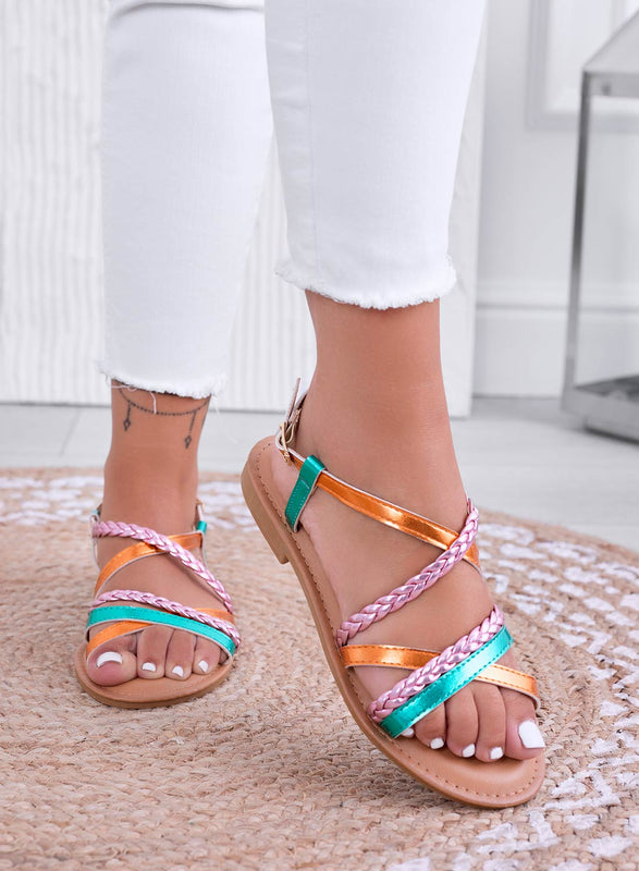 JEREMY - Sandalias planas multicolor