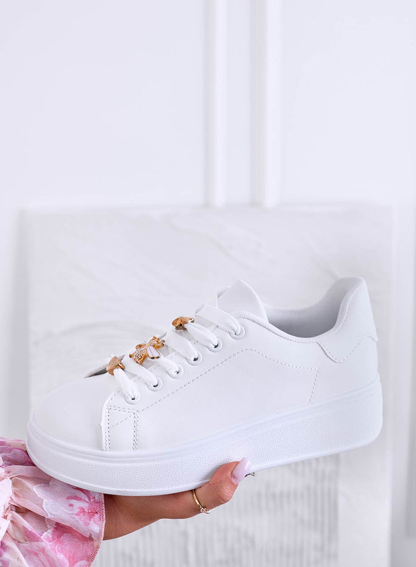 MARISA - Deportivas blancas con abeja joya