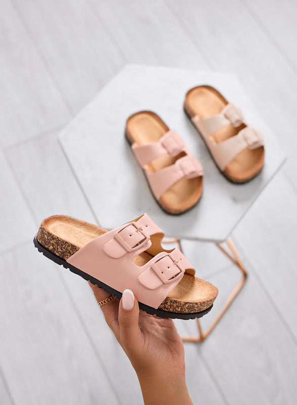 DALIA - Sandalias rosas Zapatillas niña con doble hebilla