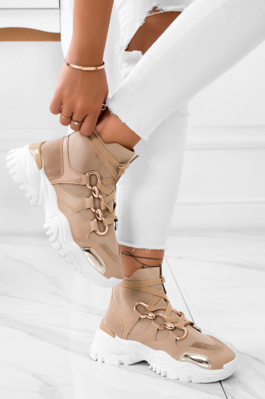 DANCE - Zapatillas beige con cadena dorada