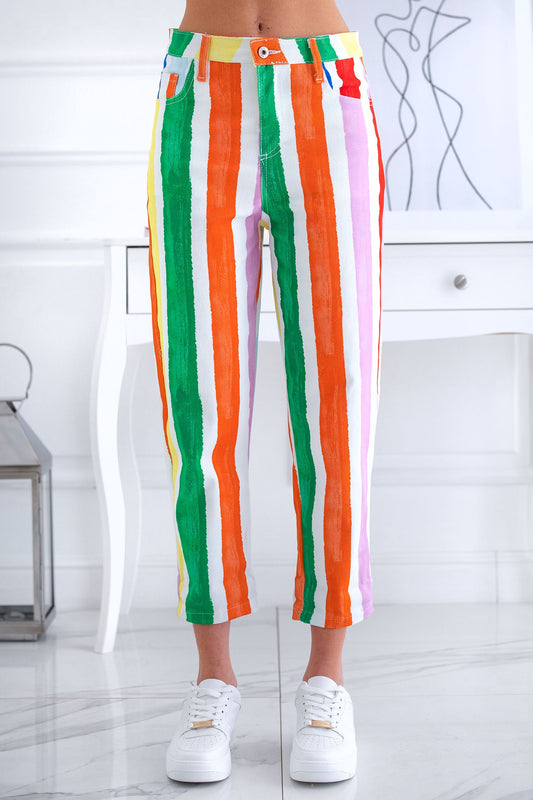 Pantalones multicolor por el tobillo