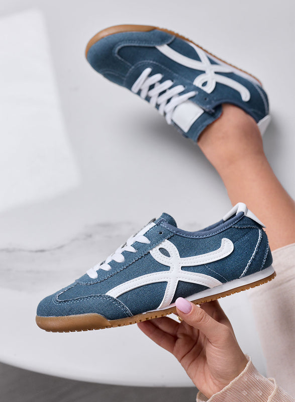 RAMONA - Zapatillas azul vaquero con detalles blancos