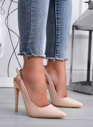 RODEO - Beige slingback pumps with heel
