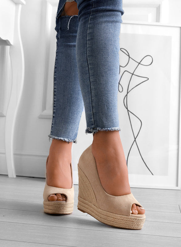 CLEO - Alpargatas cuña ante beige