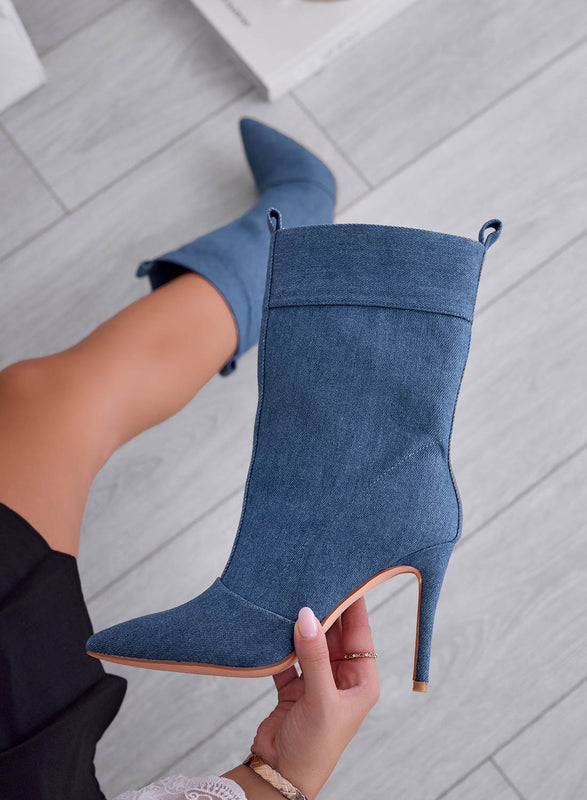 NICOLETTA - Botines vaqueros azules con tacón alto