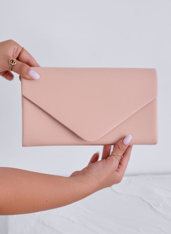 Bolso de mano rosa de piel sintética B205