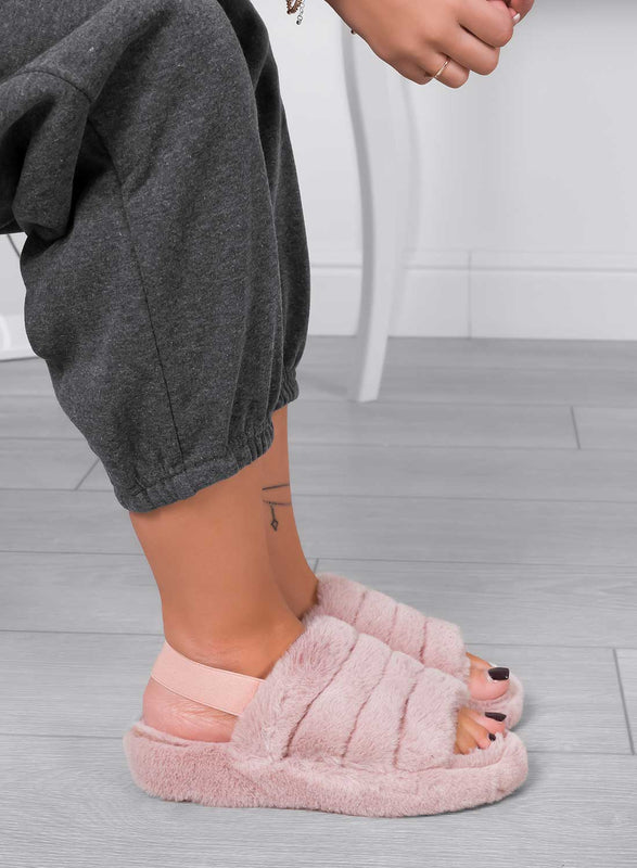 KEIRA - Zapatillas rosas de piel sintética con elástico