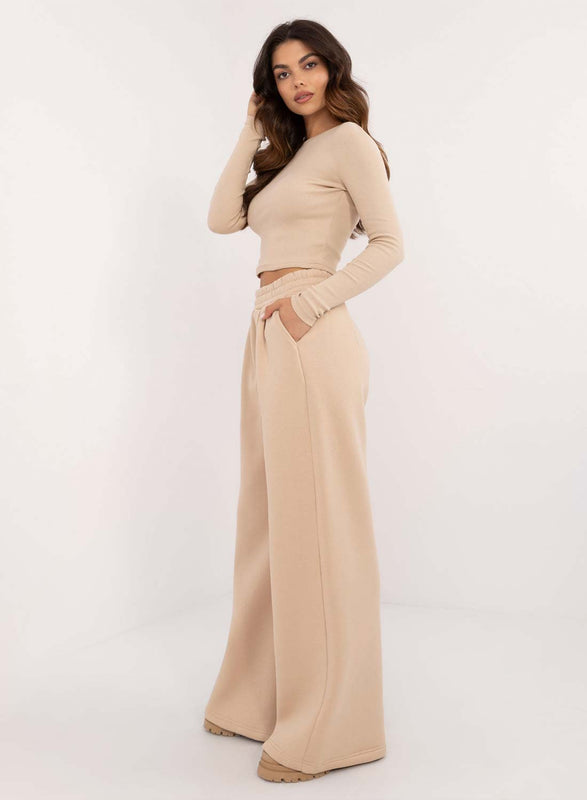 Ensemble deux pièces beige en molleton