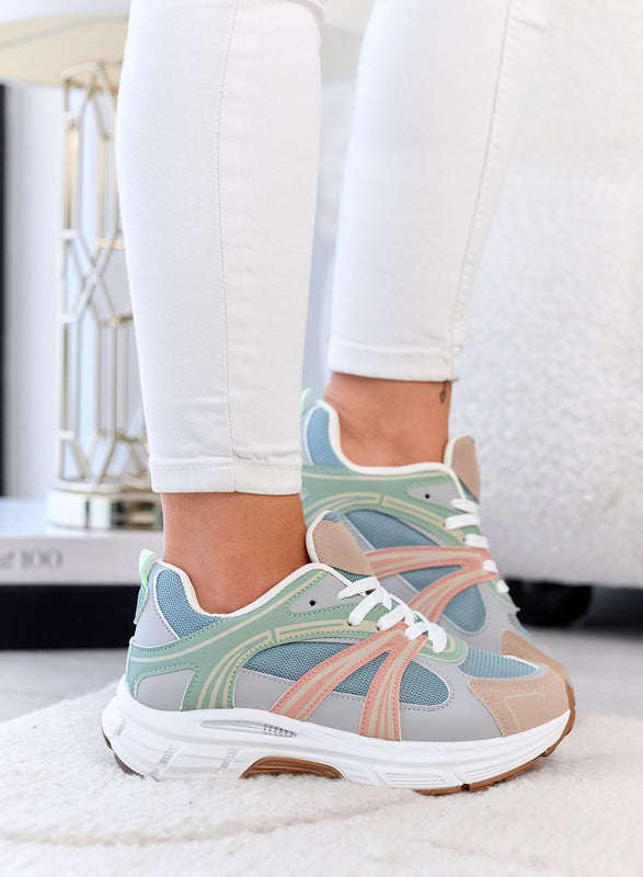 ANGELA - Baskets Multicolores Sportives avec Semelle Confort