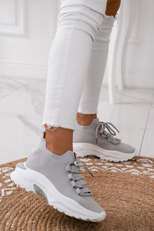 ABEL - Zapatillas grises de tejido elástico