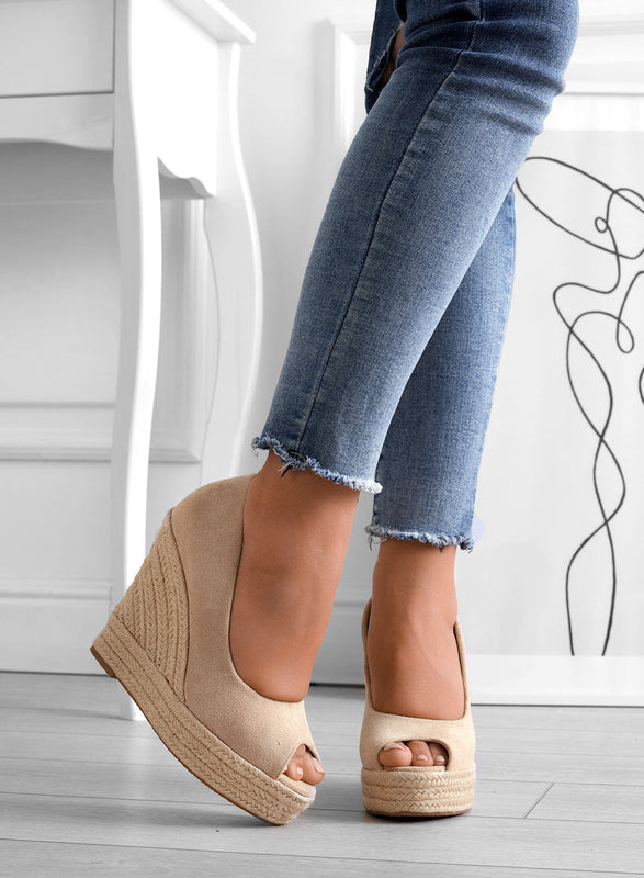 CLEO - Alpargatas cuña ante beige