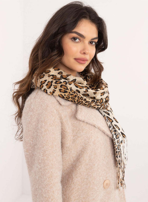 Bufanda tipo foulard con estampado de leopardo