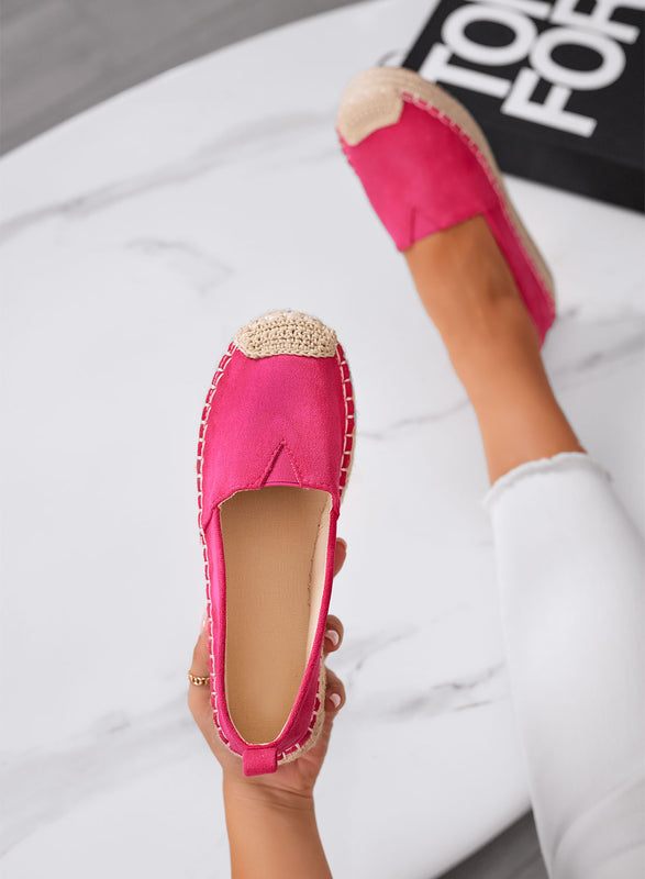 MAGDA - Espadrillas platform fuxia con punta crochet e suola in corda