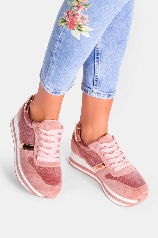 CONSUELO - Zapatillas rosas de ante