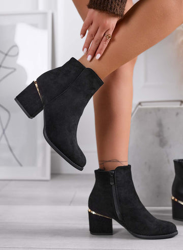 DARIA - Botines negros de ante Alexoo con tacón cómodo