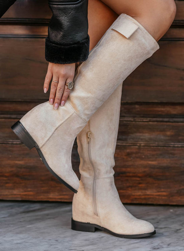 CLARE - Botas alexoo beige con cuna interior