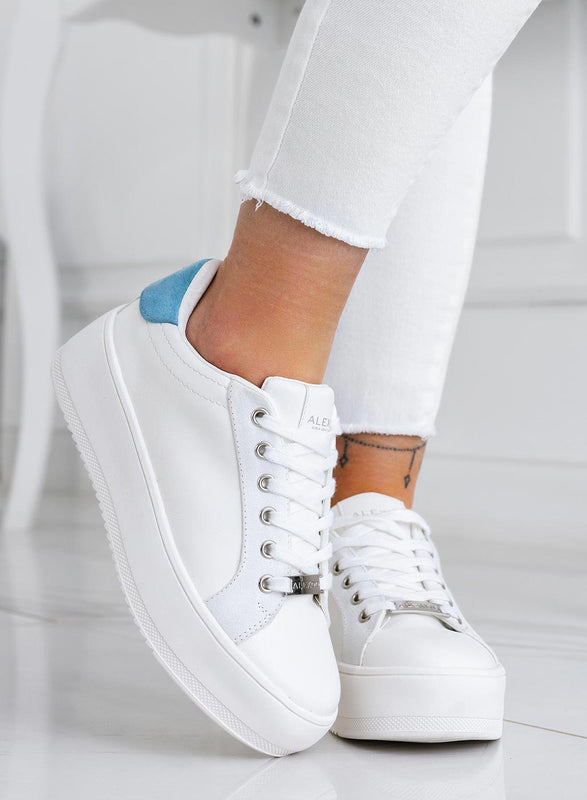 CARRY - Zapatillas blancas con adornos dorados y detalle azul