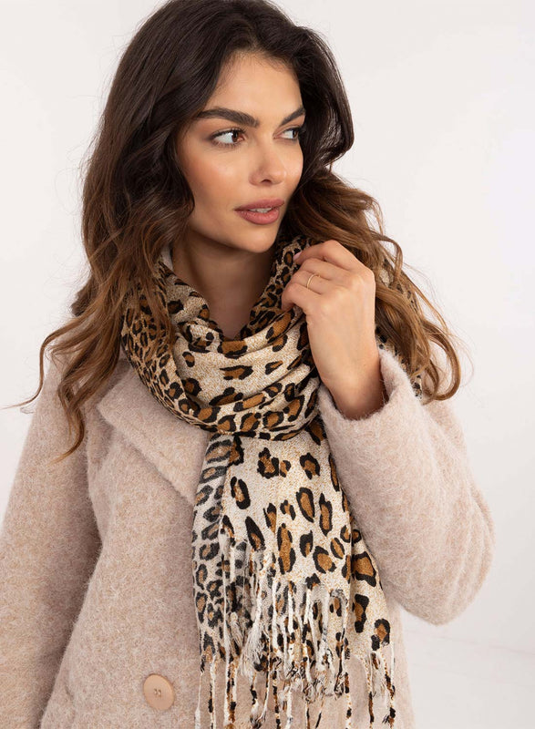 Bufanda tipo foulard con estampado de leopardo