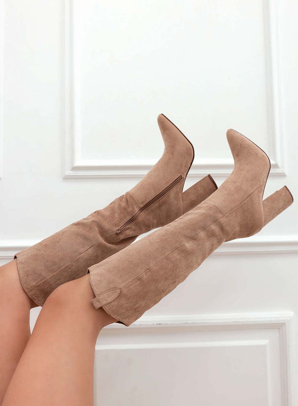 CASSIA - Botas camperas color barro