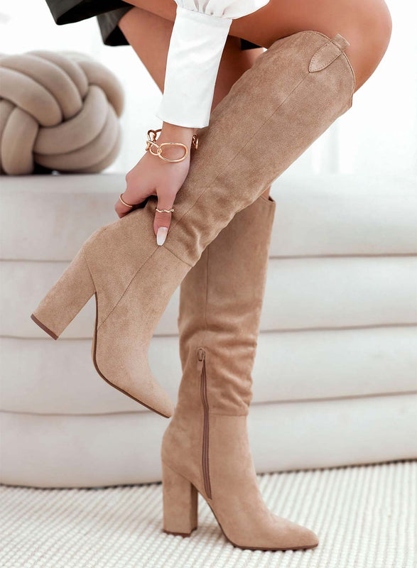CASSIA - Botas camperas color barro