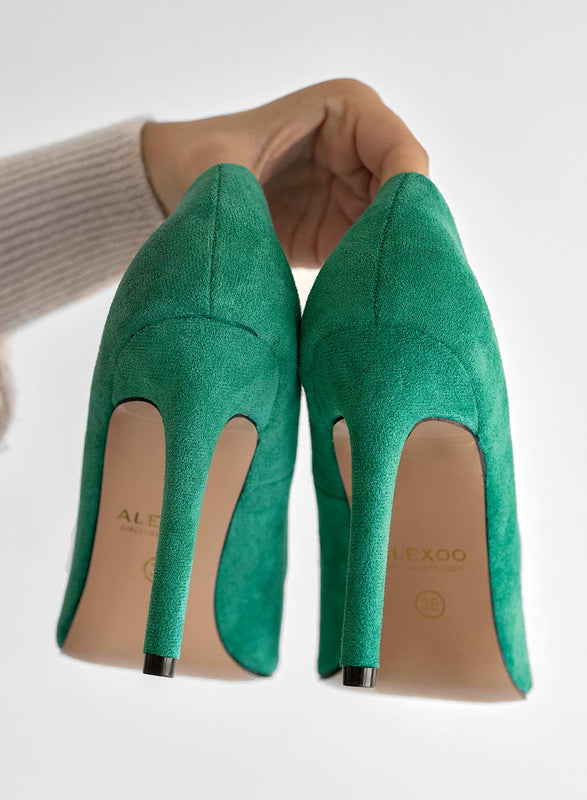 BERTA - Zapatos alexoo ante verde con tacon alto