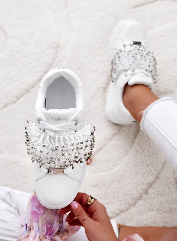 CARRY - Zapatillas alexoo blancas con banda de strass