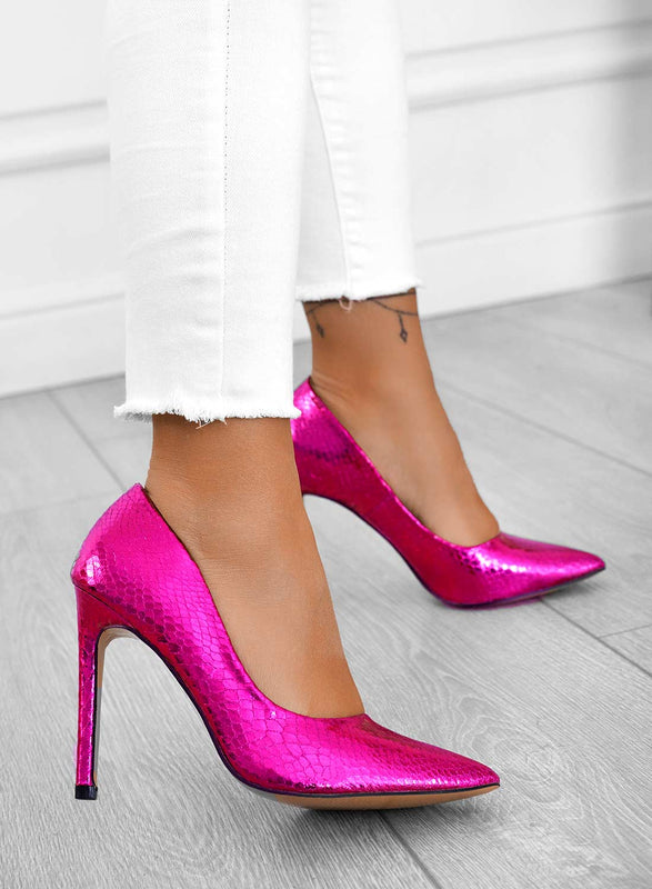 Stiletto Zapatos De Tacon Color Fucsia BERTA Zapatos De Salon