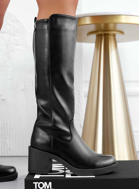 Botas negras Alexoo con tacón cómodo