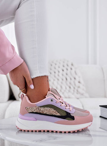 ADRIENNE - Pink multicolor sporty sneakers