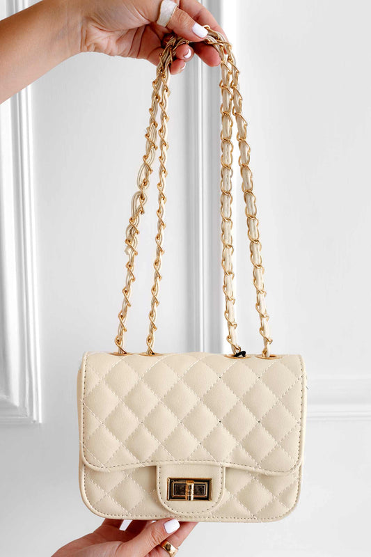 Bolso B224 beige acolchado