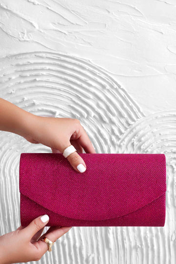 Bolso pochette fucsia B220 en tejido laminado